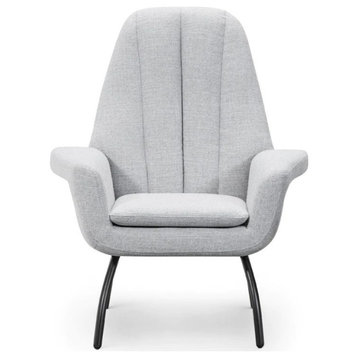 Divina Accent Chair, Light Gray Linen