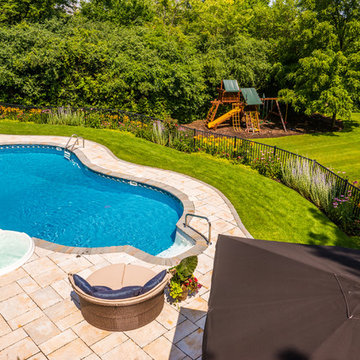 Pool, Patio, FirePit and Retaining Wall in North Barrington