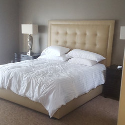 Grid stitch headboard and bed frame - Headboards