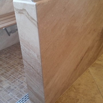 ForzaStone French Mocha Marble Walk in Shower