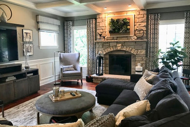 Example of an eclectic family room design in Other