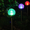 SOLAscape Solar Crackle Glass Color Changing Path Lights, Set of 6, Silver