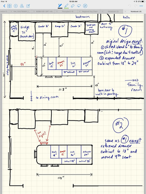 Kitchen island seating help