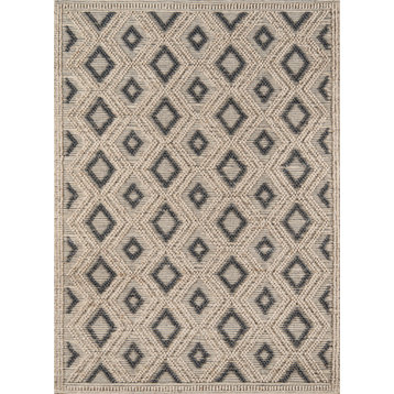 Momeni Andes Wool and Viscose Hand Woven Beige Area Rug, 2'x3'