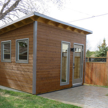 Backyard Escape Office custom Maibec Siding with a matching Garden Shed 12'x9'
