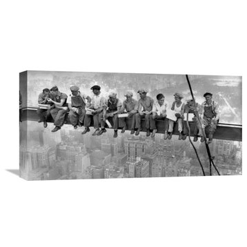 "New York Construction Workers Lunching on a Crossbeam, 1932" Artwork, 24"x12"