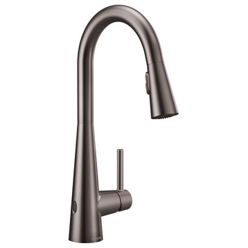 Moen 7864EW Sleek 1.5 GPM 1 Hole Pull Down Kitchen Faucet - Black Stainless