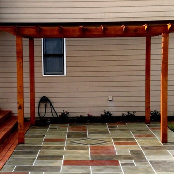 Hand-Cut Colorful Overlay on Patio