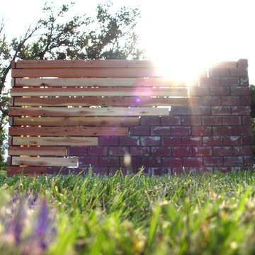 Brick + Wood Fence