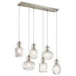 Kichler Lighting - Kichler Lighting 43950NI Riviera - Six Light Double Linear Chandelier - Canopy Included: TRUE Shade Included: TRUE Canopy Diameter: 31.50 X 6* Number of Bulbs: 6*Wattage: 75W* BulbType: A19* Bulb Included: No