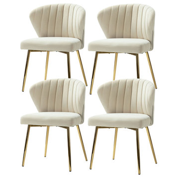 Milia Dining Chair Set of 4, Tan