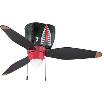 WarPlanes 1 Light 48" Indoor Ceiling Fan, WarPlanes Tiger Shark