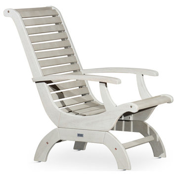 Outdoor Dining Eucalyptus Chair - Weatherproof Patio Seating Armchair, Gray