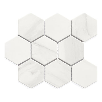Miseno MT-WHSMNT3DX-CA Monet - 3" x 3" Hexagon Wall Mosaic Tile - - Gray