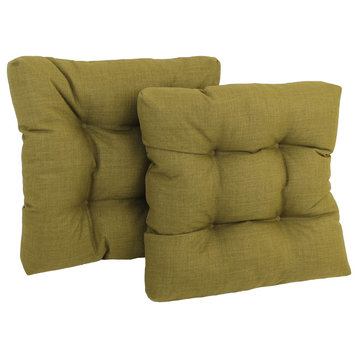 19" Squared Tufted Dining Chair Cushion, Set of 2, Avocado