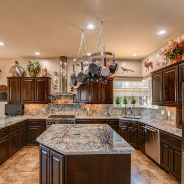 Azul Fantasy Granite with full height back splash
