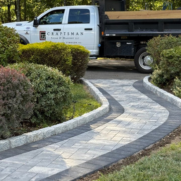 Stone Patio with Belgium Block Edging