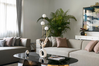 Example of a minimalist living room design in Delhi
