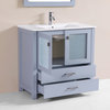 36" Newport Single Modern Bathroom Vanity With Integrated Sink, Gray