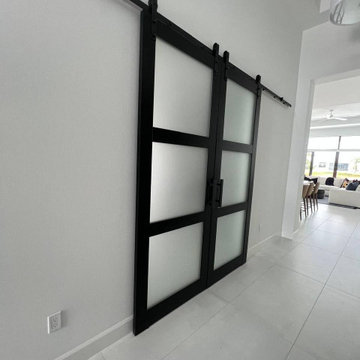 Lucia 2552 Black double barn doors with soft close