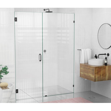 78"x60" Frameless Shower Door Wall Hinge, Matte Black