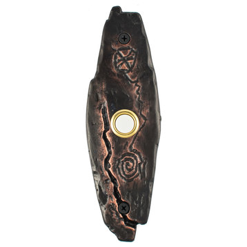 Petroglyph Doorbell, Luxury Decorative Hardware, Bronze