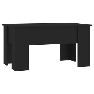 Vidaxl Coffee Table Black 31.1"x19.3"x16.1" Engineered Wood