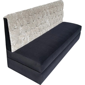 Two-Tone Dining Booth, Upholstered Bench With Back, Tufted Bench