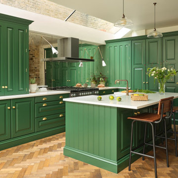 Characterful Green Kitchen and Utility