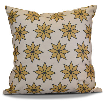 Decorative Holiday Pillow Geometric Print, Gold, 20"x20"