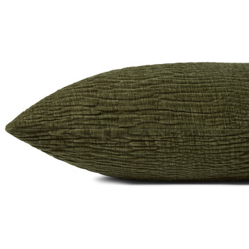 Loloi Pillow, Olive, 22''x22'', Cover With Poly