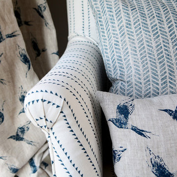 Indigo Blue Interiors using Zoe Glencross Inky Sky prints