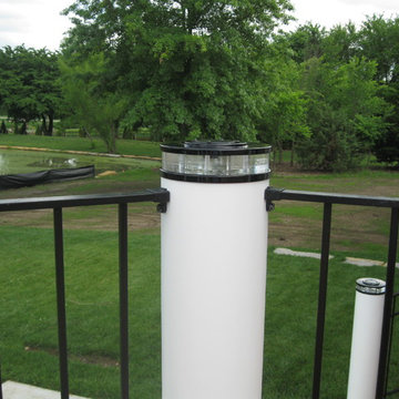 Kitchen - Custom Deck lighting using low voltage lighted post caps.