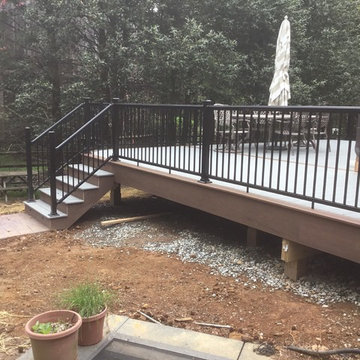 Timbertech Deck with Lights and Stamped Concrete