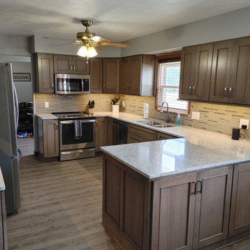 Moline Kitchen & Baths Remodel-Dura Supreme Cherry Hanstone Fusion Onyx
