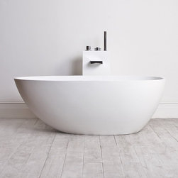 LUSSO STONE EGG SHELL MINI SOLID SURFACE FREESTANDING STONE RESIN BATH 1600 - Products