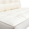 LeisureMod Bellefonte Modern Ivory Leather Tufted Accent Chair