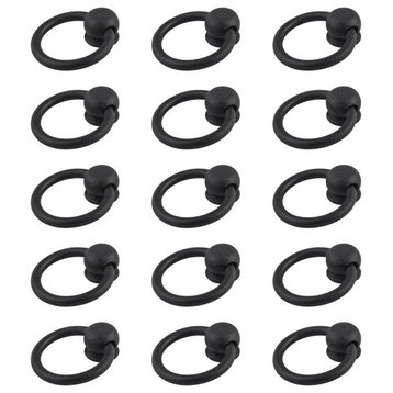 Cabinet Ring Pulls Mission Black Wrought Iron Pack of 15 |