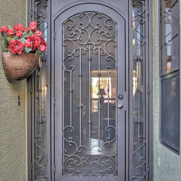 Mediterranean Iron Security Door with Arch
