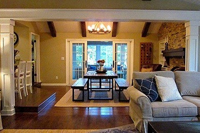 Transitional living room photo in Milwaukee