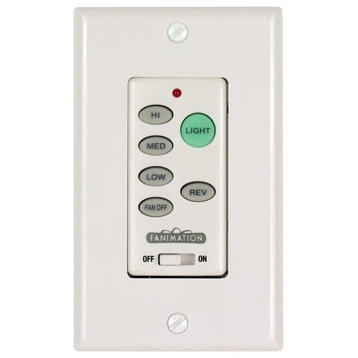 Three Speed Wall Control Reversing, Fan Speed and Light, White
