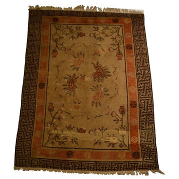 Antique Samarkand Khotan Oriental Rug, 4'2"x6'