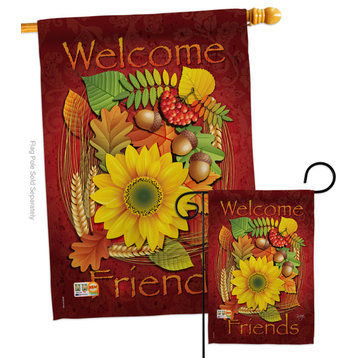 Welcome Friends Fall Fall Harvest & Autumn Flags Set