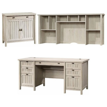 Home Square 3-Piece Set with Executive Desk 59" Hutch & Accent Chest