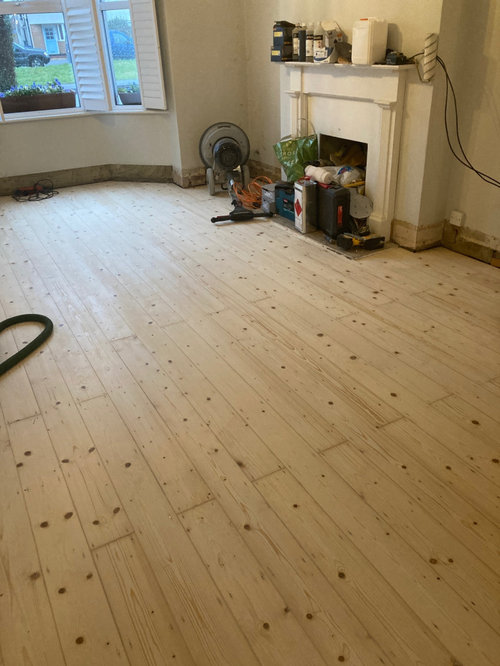 stain floorboards Houzz UK