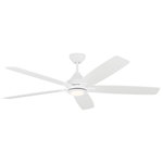 Visual Comfort Fan - Visual Comfort Fan Lowden 5 Blade Smart LED Outdoor Ceiling Fan, Matte White - Lowden Smart 60 connects locally to Wi-Fi, allowing you full voice control via Alexa, Google Home or Siri and the ability to operate the fan while away via your mobile device. Control your fan via your smart home system or via mobile phone using the Bond Home App. Download the Bond Home skill for Alexa or Bond Home Action for Google Home and use your voice to control your ceiling fan. The Monte Carlo Lowden Smart 60 in Matte White features a 178.0 X 12.0 6 speed motor with a Twelve degree blade pitch.