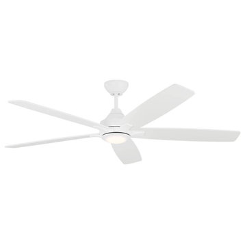 Visual Comfort Fan Lowden 5 Blade Smart LED Outdoor Ceiling Fan, Matte White