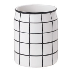 Brandon Window Pane Wastebasket, Black