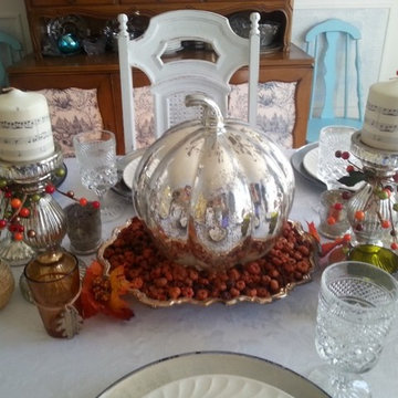 Mercury Glass Inspired Thanksgiving Tablescape