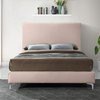 Geri Velvet Upholstered Bed, Pink, Full